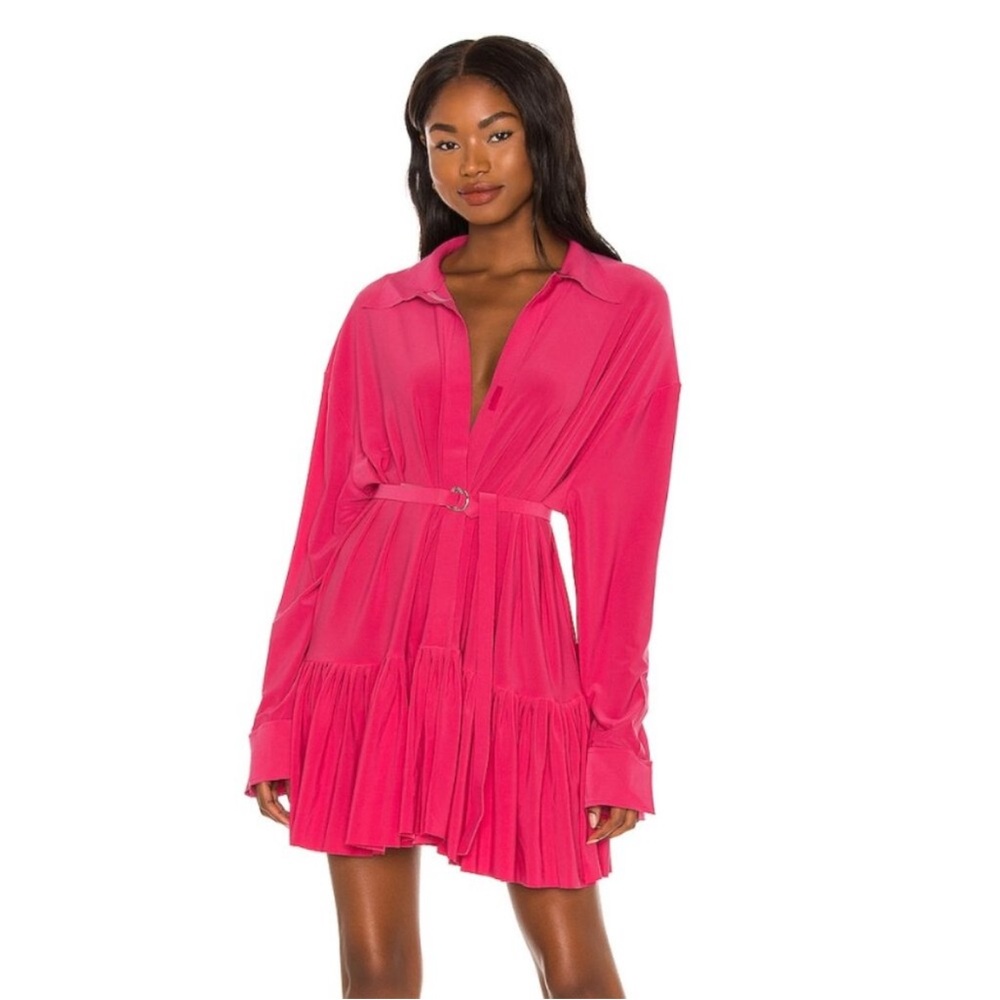 Norma Kamali Boyfriend Shirt Dress in Rose Medium